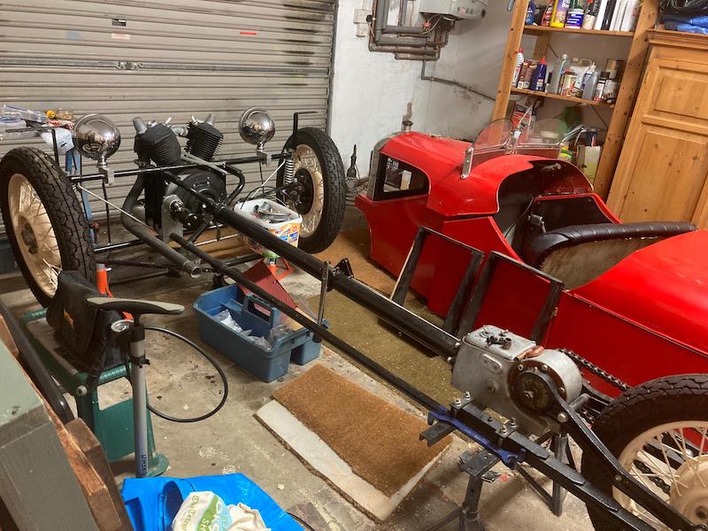 Morgan 3 wheeler - disassembled- Fostering Classics