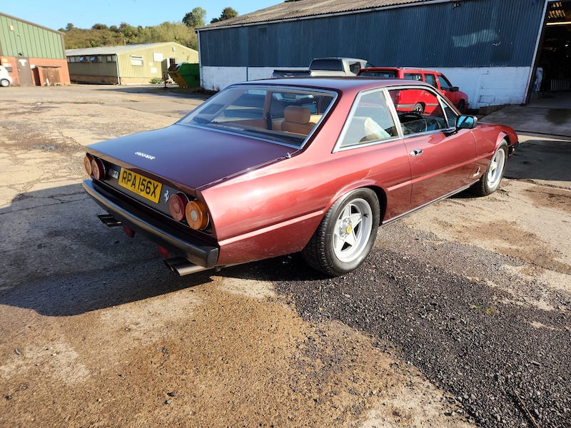 Ferrari 400i - back view - Fostering Classics